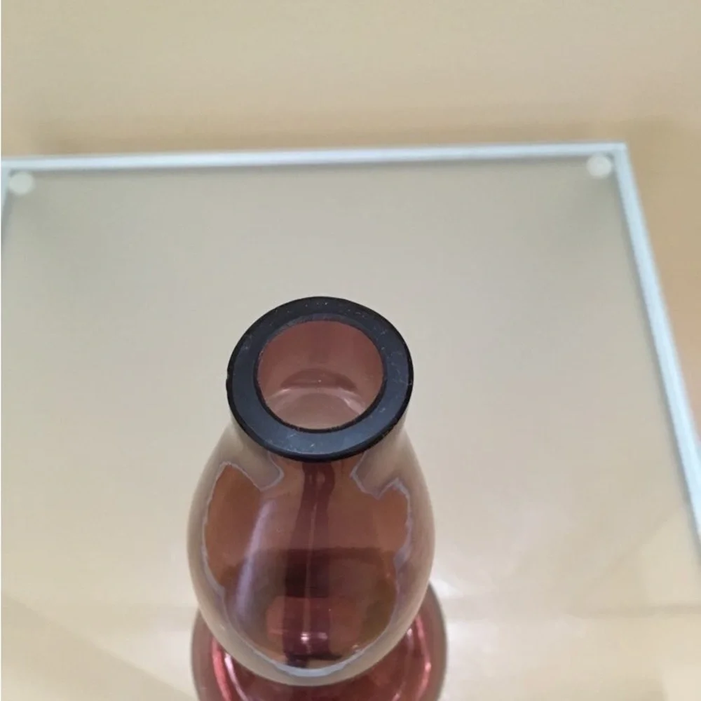 Groovy, curvy rose taupe glass vase